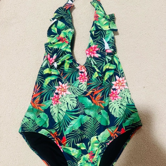 Tropical Floral One Piece Swimsuit - Picture 1 of 5